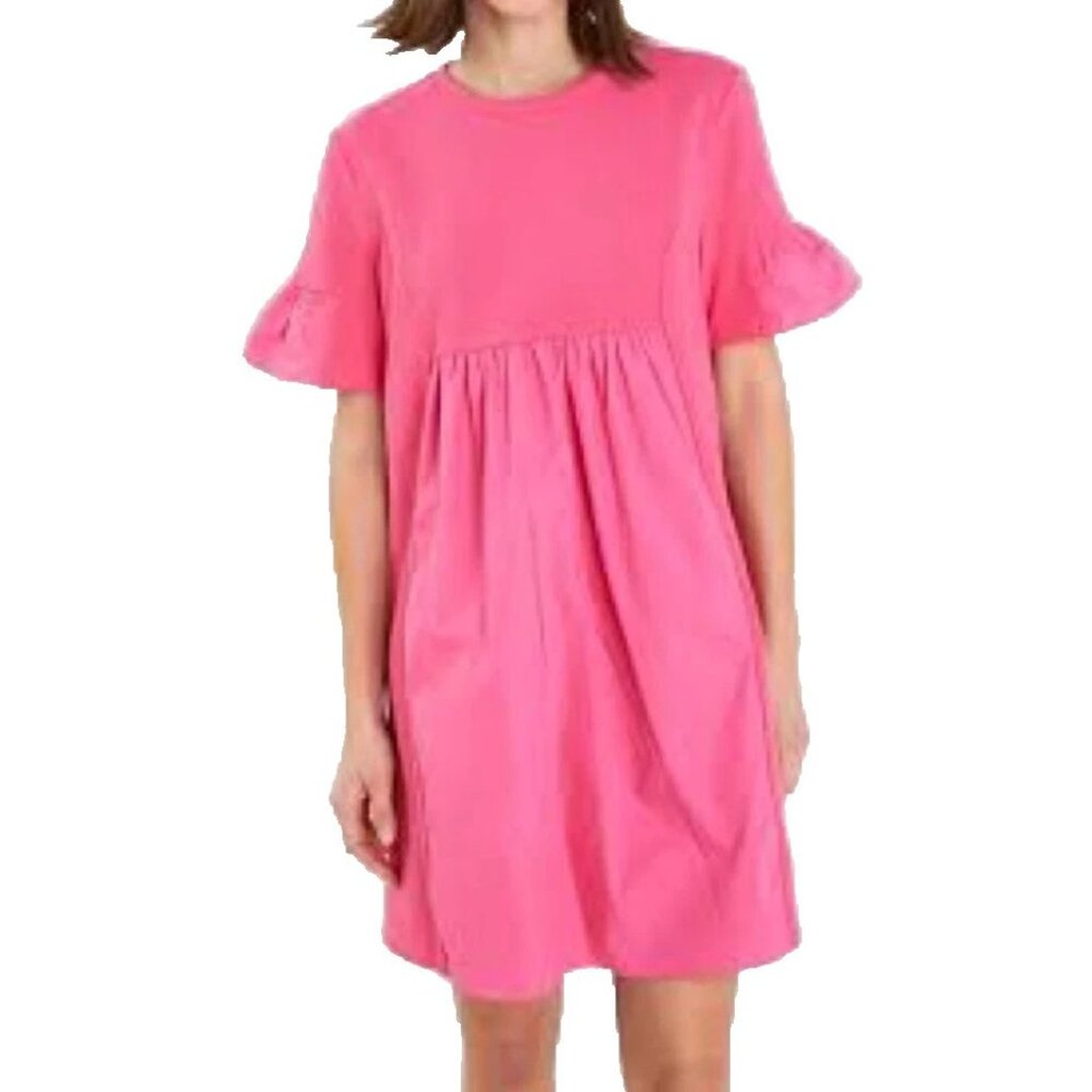English Factory Cotton Dress 2X Pink Babydoll T Shirt Short Sleeve Washable NWT